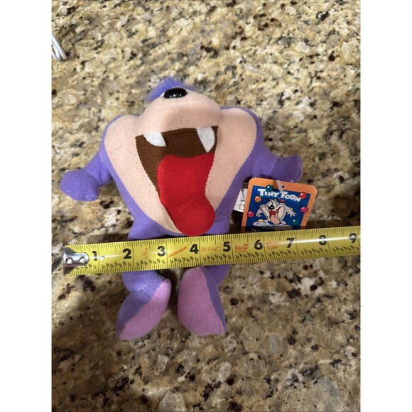 Vintage Tiny Toon Adventures Dizzy Devil Stuffed Plush Warner Bros 1990 Ace - Picture 9 of 9